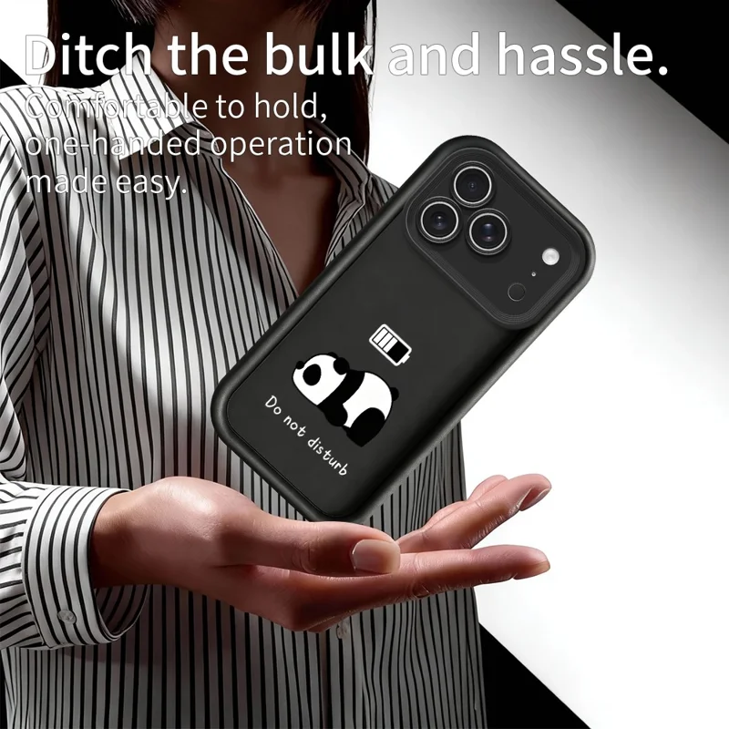 Phone Case for iPhone 18 Pro Max Panda Printed Soft TPU Mobile Back Cover - White