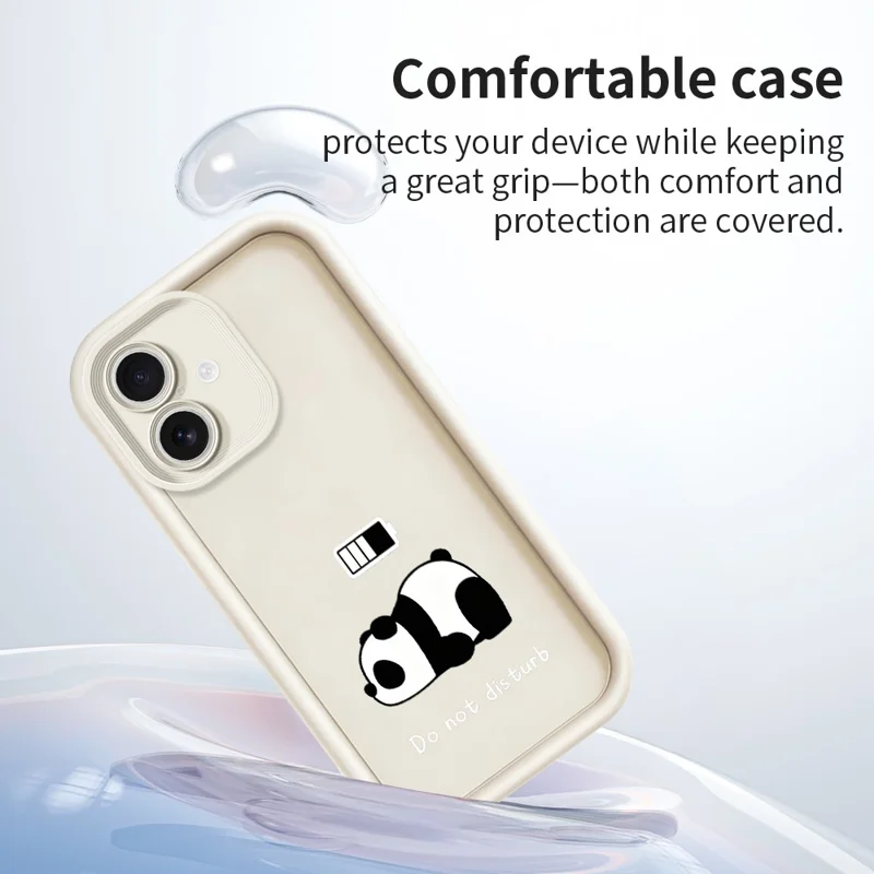 For iPhone 17 hoesje met bedrukte panda op zacht TPU achterkant - Wit