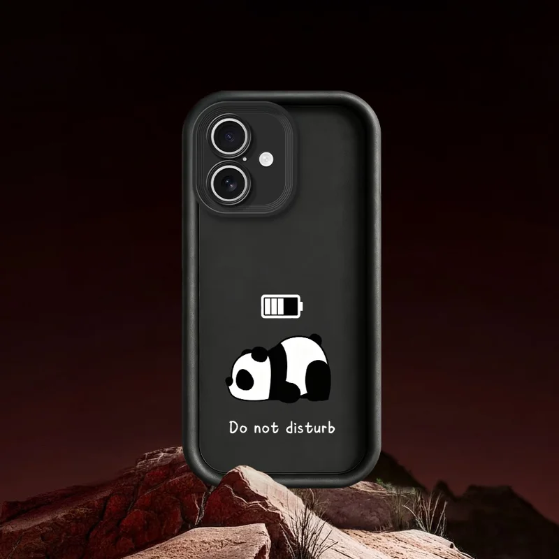 For iPhone 17 hoesje met bedrukte panda op zacht TPU achterkant - Wit