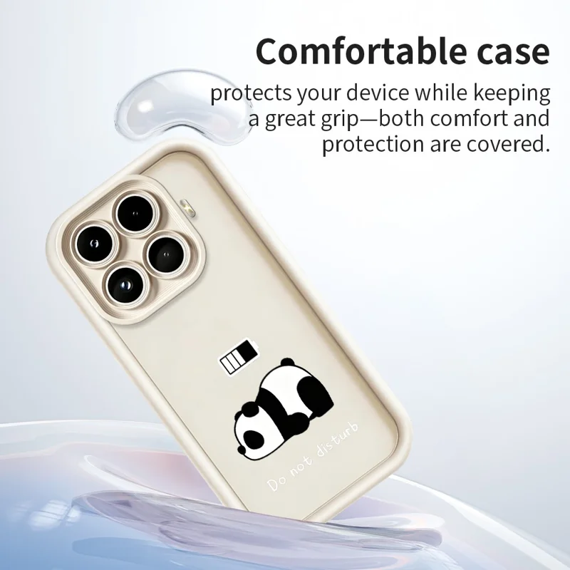 For Xiaomi 17T Pro Phone Case Panda Printed Soft TPU Mobile Back Cover - White