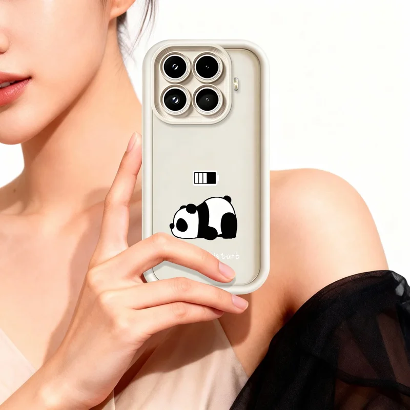 For Xiaomi 17T Pro Phone Case Panda Printed Soft TPU Mobile Back Cover - White