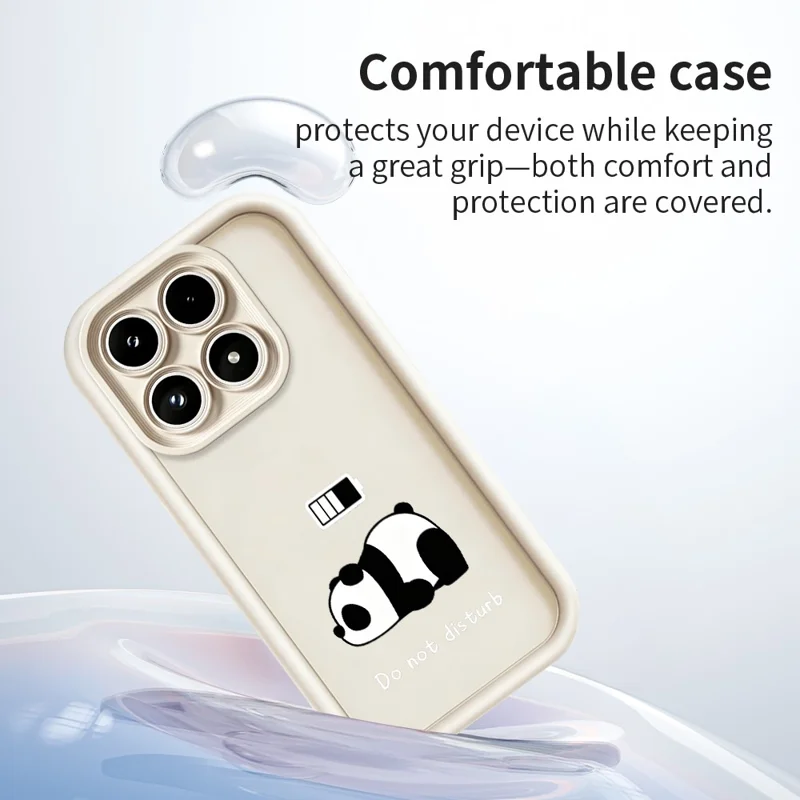 For Xiaomi 17 Phone Case Panda Printed Soft TPU Mobile Back Cover - White
