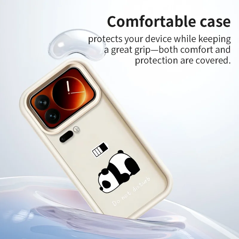 For Xiaomi 17 Pro Phone Case Panda Printed Soft TPU Mobile Back Cover - White