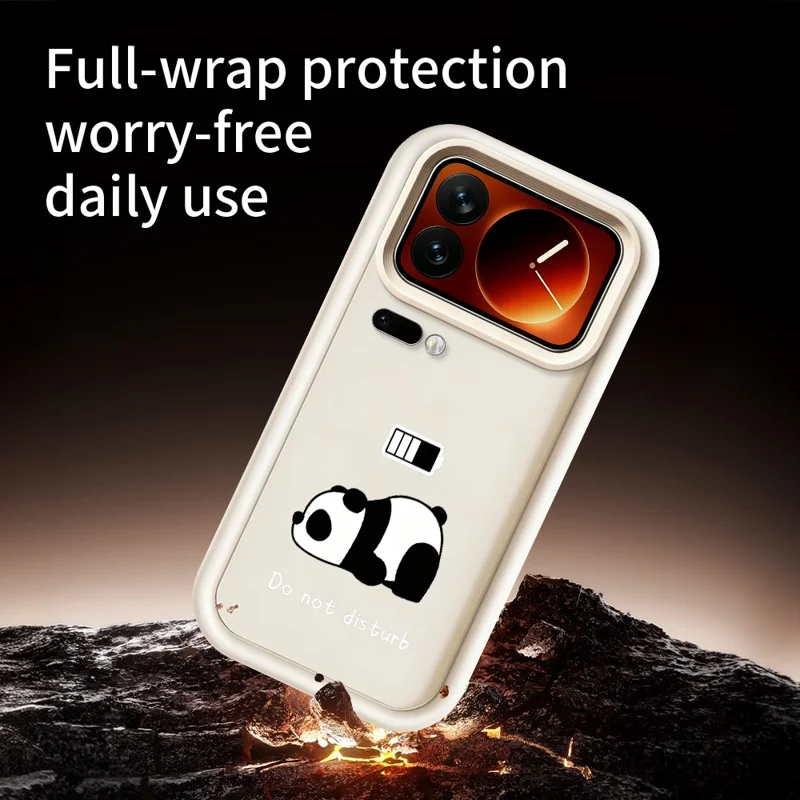 For Xiaomi 17 Pro Max Phone Case Panda Printed Soft TPU Mobile Back Cover - White