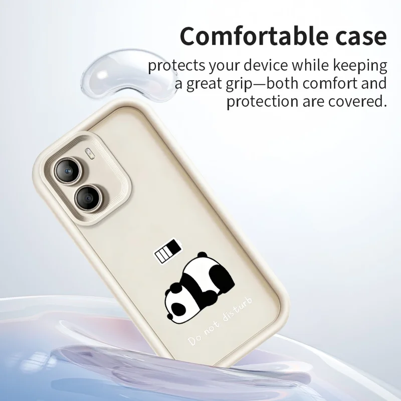 Coque de téléphone pour Xiaomi Poco X7 Pro 5G, imprimé Panda, arrière en TPU souple - Blanc