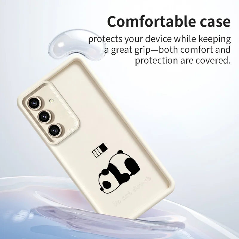 For Samsung Galaxy S26+ Phone Case Panda Printed Soft TPU Mobile Back Cover - White