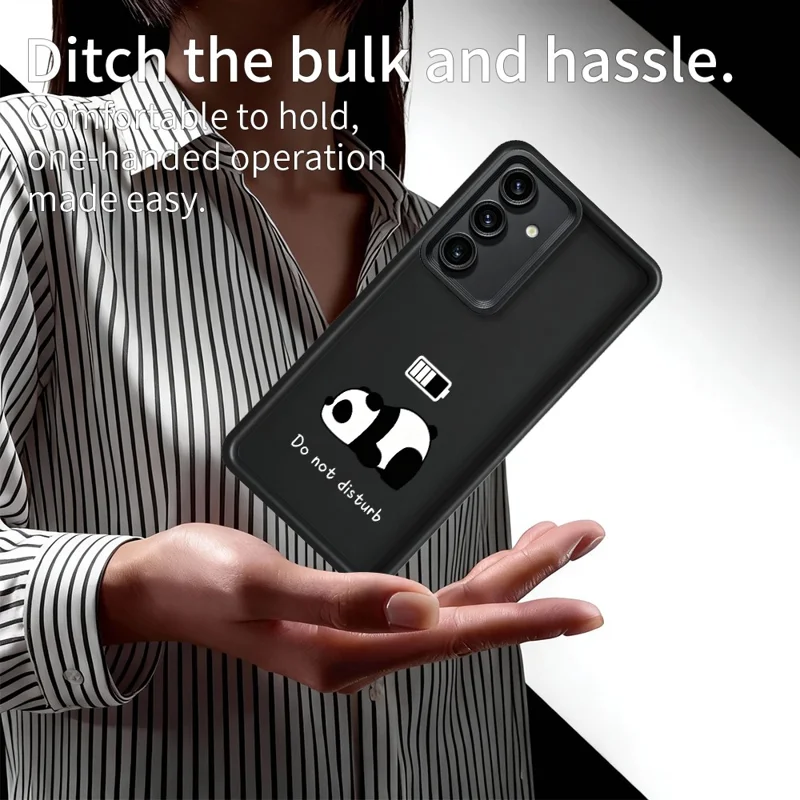 For Samsung Galaxy S26+ Phone Case Panda Printed Soft TPU Mobile Back Cover - White