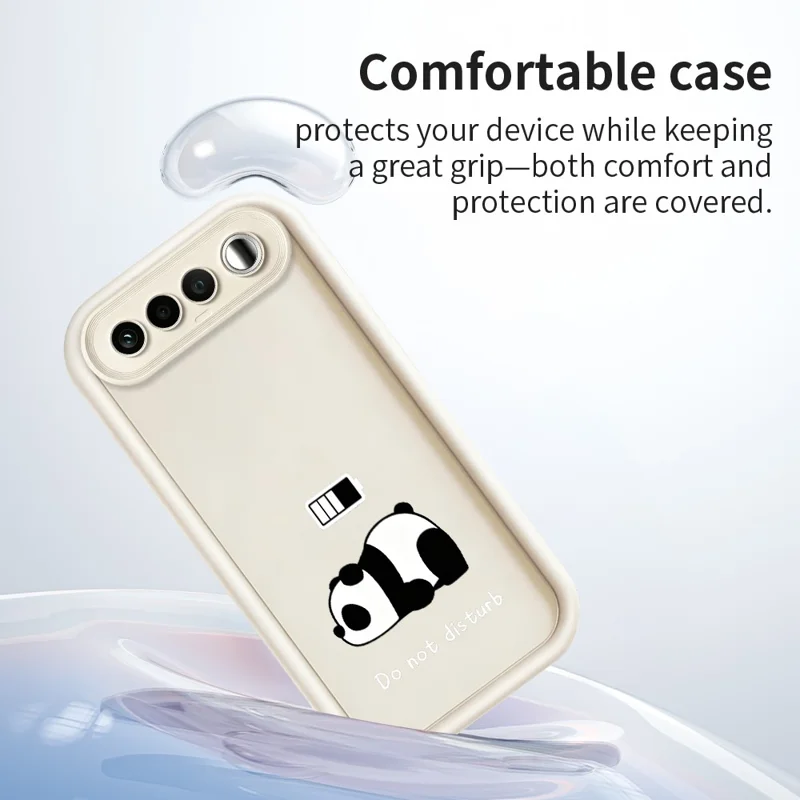 Capa de Telemóvel Macia TPU Estampada com Panda para Realme 16 5G - Branco