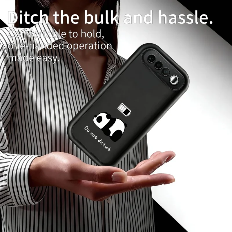 Capa de Telemóvel Macia TPU Estampada com Panda para Realme 16 5G - Branco