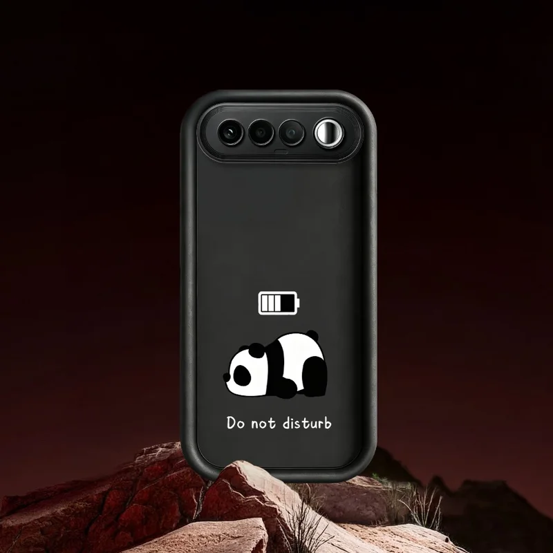 Capa de Telemóvel Macia TPU Estampada com Panda para Realme 16 5G - Branco