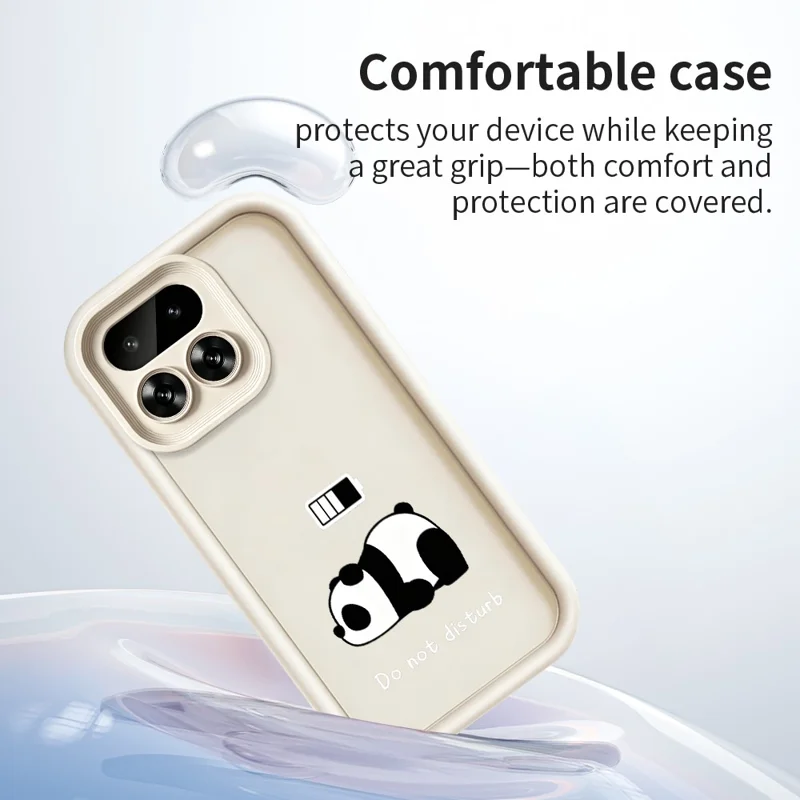 For Realme 16 Pro 5G Phone Case Panda Printed Soft TPU Mobile Back Cover - Black