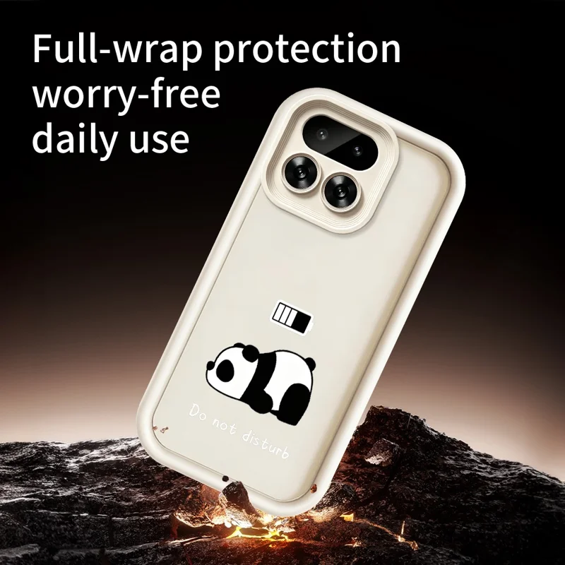 For Realme 16 Pro 5G Phone Case Panda Printed Soft TPU Mobile Back Cover - Black