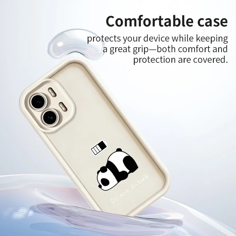 Phone Case for Oppo A6x 5G  /  A6x 4G Panda Printed Soft TPU Mobile Back Cover - White