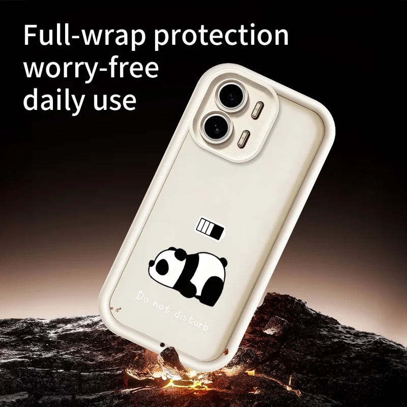 Phone Case for Oppo A6x 5G  /  A6x 4G Panda Printed Soft TPU Mobile Back Cover - White