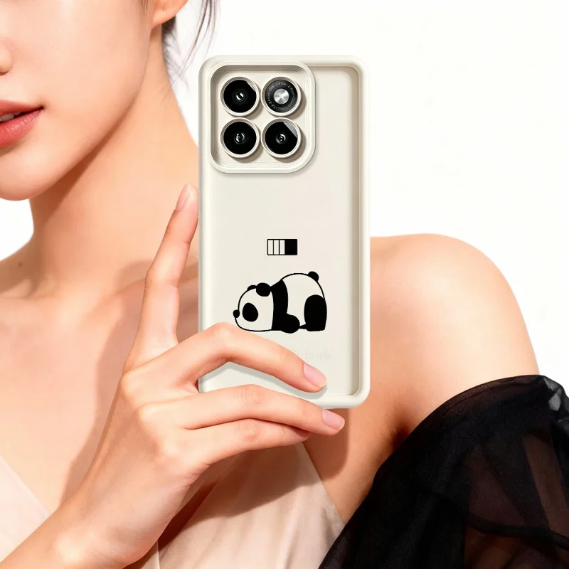 For Motorola Moto G86 5G Phone Case Panda Printed Soft TPU Mobile Back Cover - White