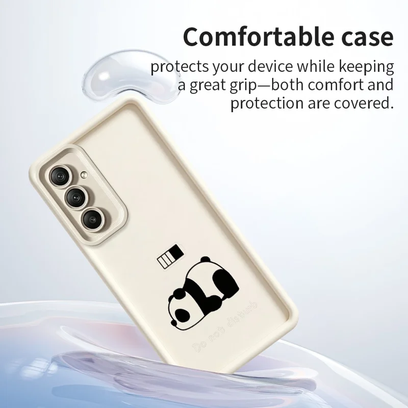 For Samsung Galaxy A26 5G Phone Case Panda Printed Soft TPU Mobile Back Cover - White