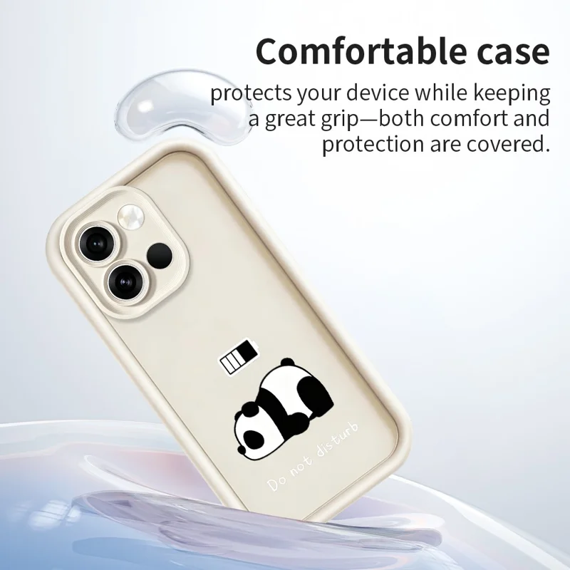 غطاء خلفي لهاتف OnePlus Nord 6 5G من مادة TPU لينة مطبوع عليه باندا - أبيض