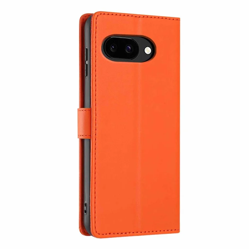 For Google Pixel 11a Stand Case Tree-and-Cat Pattern PU Leather Wallet Protective Phone Cover with Wrist Strap - Orange