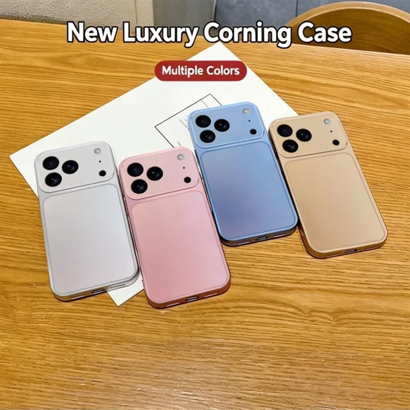 Soft Phone Case for iPhone 18 Pro  /  17 Pro Metallic Painted TPU + PC Mobile Back Cover - Blue