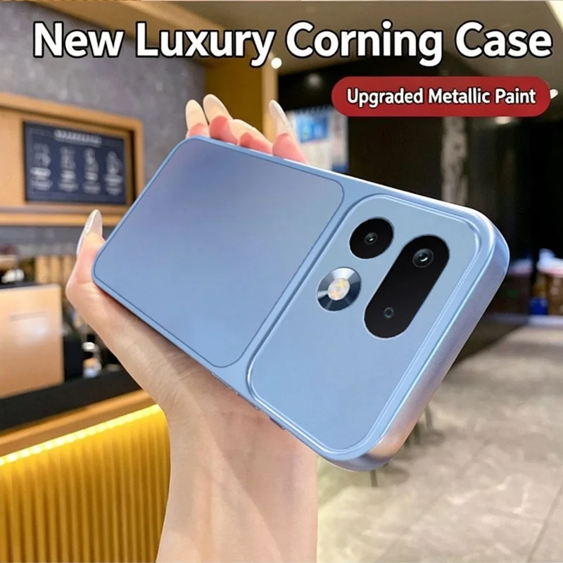 Miękka obudowa na telefon Realme 16 Pro+ 5G, metaliczna farba, pokrowiec tylny TPU+PC - niebieski