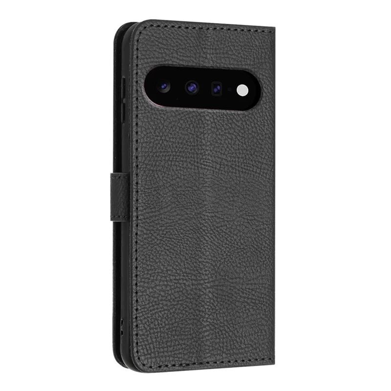 For Google Pixel 11 / 11 Pro Wallet Case Litchi Texture Leather Flip Cover with Card Slots and Hand Strap - Black