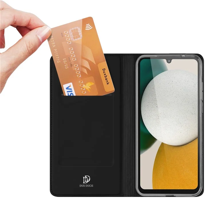 DUX DUCIS Skin Pro Series PU Leather Stand Case para Samsung Galaxy A34 5G, Fecho Magnético Suporte para Cartão de Crédito Folio Flip Phone Cover - Preto