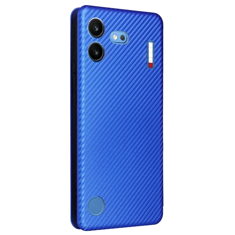 For Nothing Phone (4b) Phone Case Carbon Fiber Texture Drop-Proof PU Leather Phone Cover - Blue