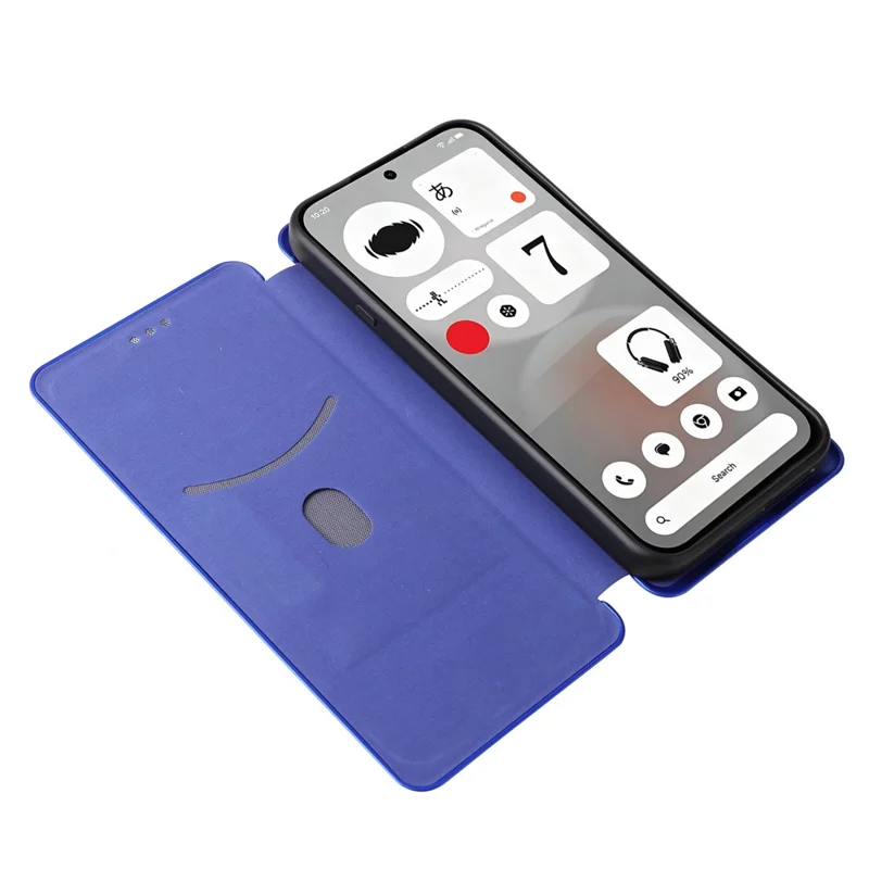 For Nothing Phone (4b) Phone Case Carbon Fiber Texture Drop-Proof PU Leather Phone Cover - Blue