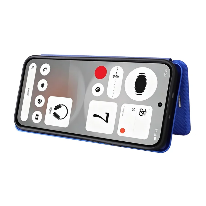 For Nothing Phone (4b) Phone Case Carbon Fiber Texture Drop-Proof PU Leather Phone Cover - Blue