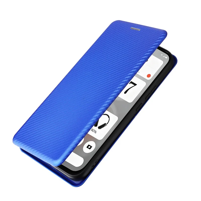 For Nothing Phone (4b) Phone Case Carbon Fiber Texture Drop-Proof PU Leather Phone Cover - Blue