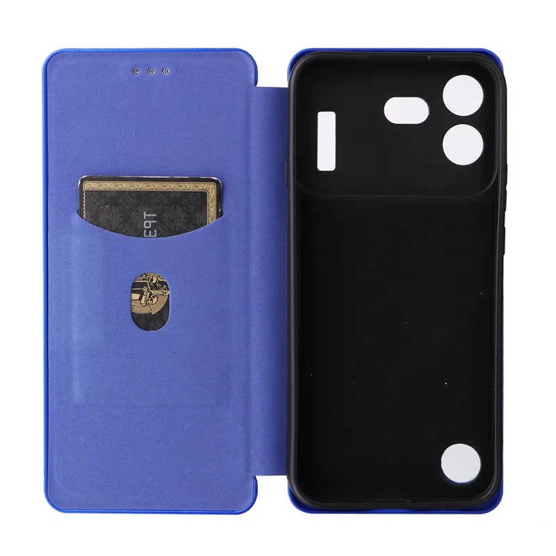 For Nothing Phone (4b) Phone Case Carbon Fiber Texture Drop-Proof PU Leather Phone Cover - Blue