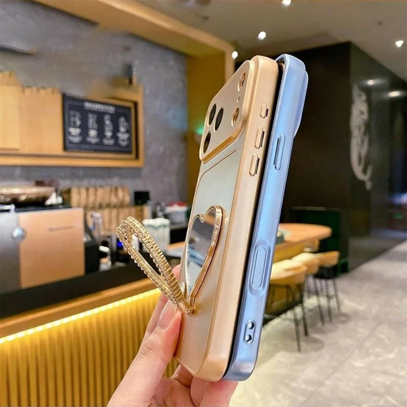 2-i-1 sminkpegel med ställbar telefonhölse till Honor 600 Smart 5G metallfärgad PC+TPU bakplatta - Silver