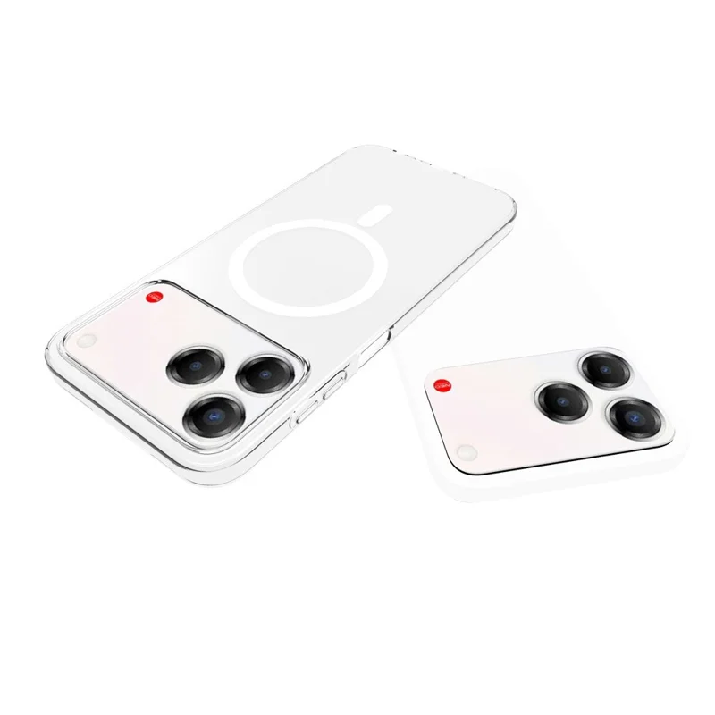 For ZTE Nubia A57 4G Magnetic Case Watermark-Resistant TPU Phone Back Cover - Transparent