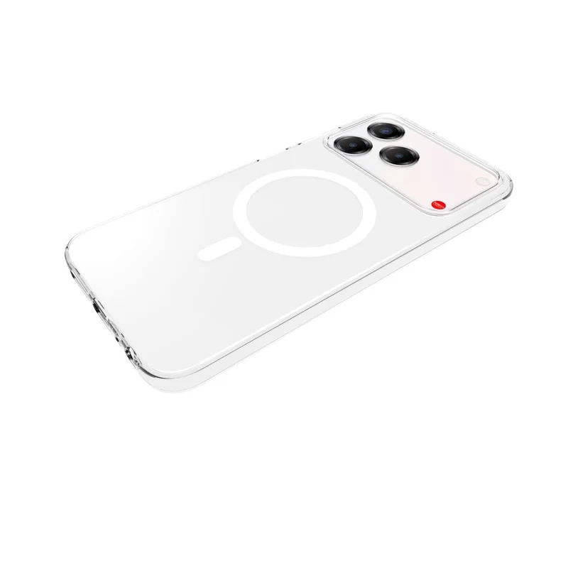 For ZTE Nubia A57 4G Magnetic Case Watermark-Resistant TPU Phone Back Cover - Transparent