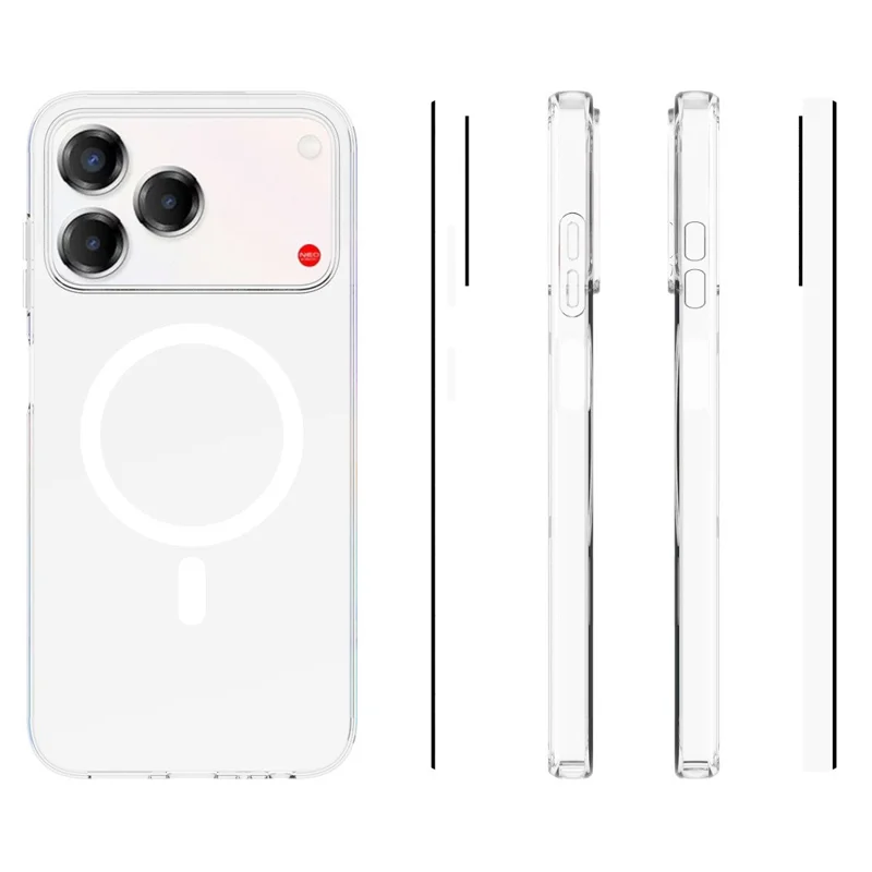 For ZTE Nubia A57 4G Magnetic Case Watermark-Resistant TPU Phone Back Cover - Transparent