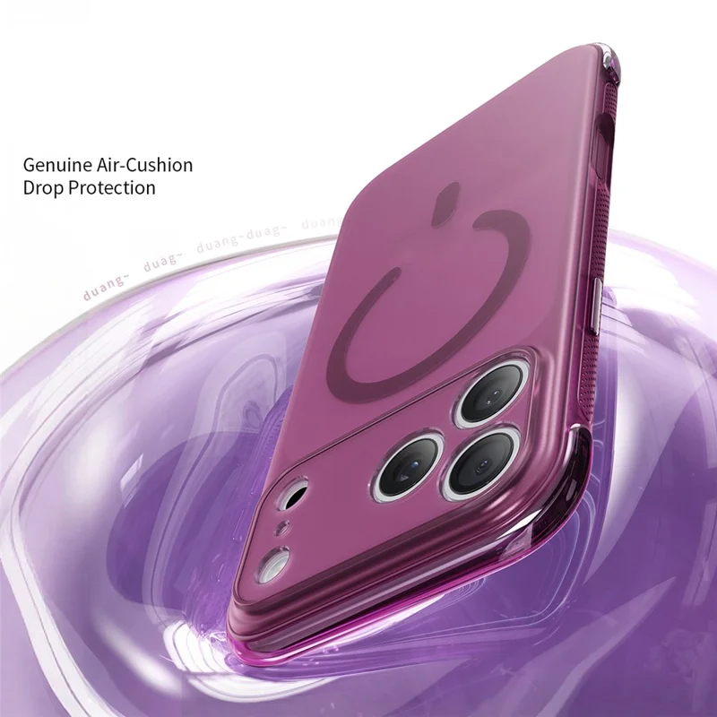 Magnetic Phone Case for iPhone 18 Pro Max  /  17 Pro Max Air Cushion Shockproof PC + TPU Mobile Back Cover - Wine Red