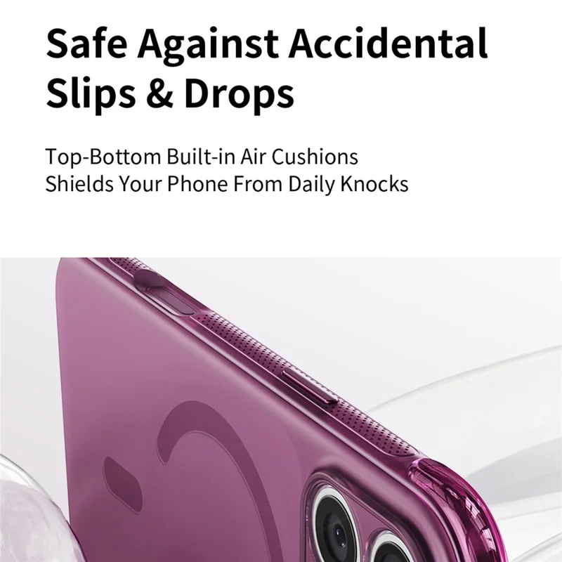 Magnetic Phone Case for iPhone 18 Pro Max  /  17 Pro Max Air Cushion Shockproof PC + TPU Mobile Back Cover - Wine Red