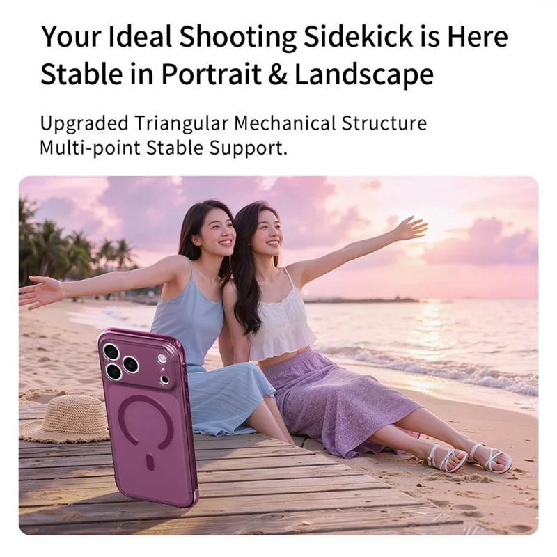 Magnetic Phone Case for iPhone 18 Pro Max  /  17 Pro Max Air Cushion Shockproof PC + TPU Mobile Back Cover - Wine Red
