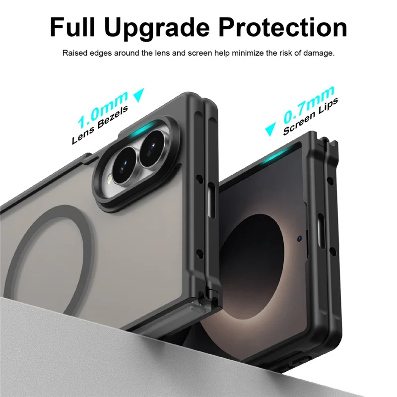 For Samsung Galaxy Z Fold8 Magnetic Case Anti Drop Matte PC + TPU Phone Cover - Black