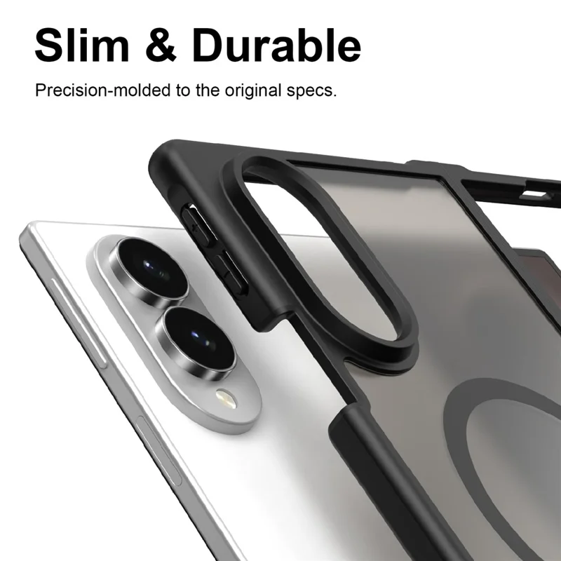 For Samsung Galaxy Z Fold8 Magnetic Case Anti Drop Matte PC + TPU Phone Cover - Black