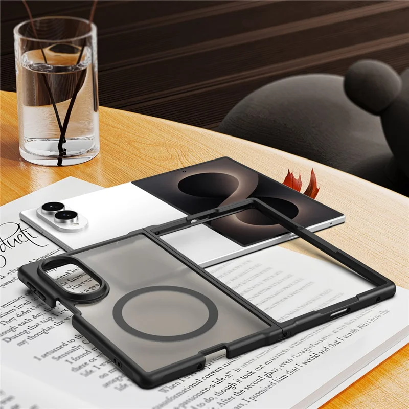 For Samsung Galaxy Z Fold8 Magnetic Case Anti Drop Matte PC + TPU Phone Cover - Black