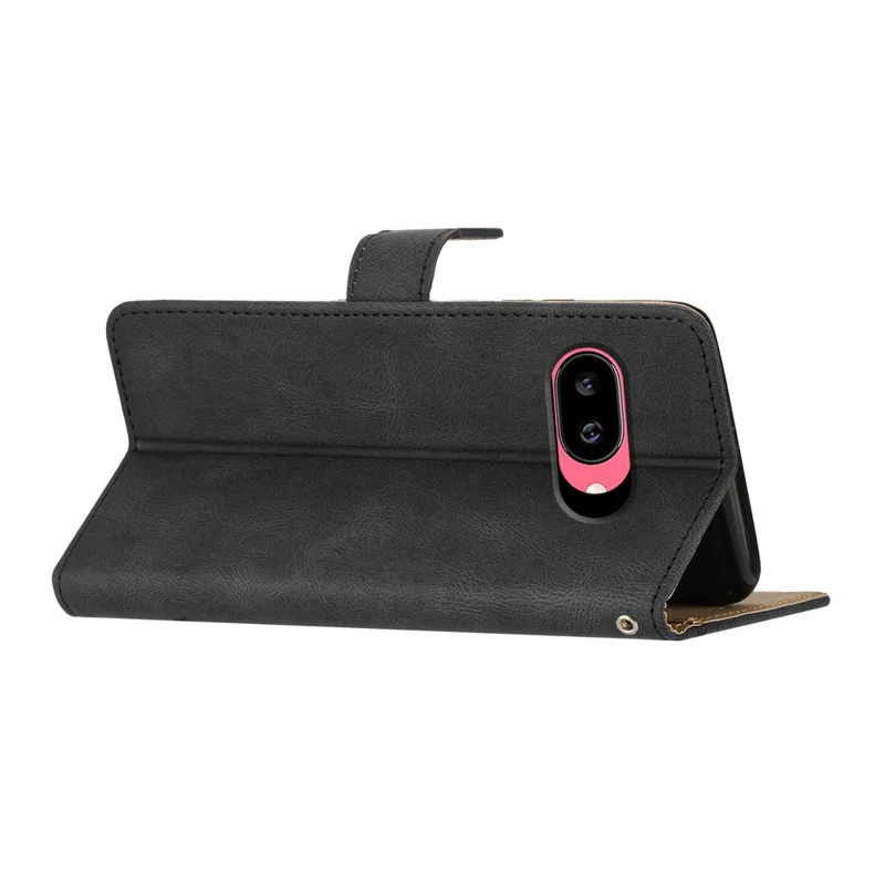 For Google Pixel 11a Case Crazy Horse Texture PU Leather Wallet Stand Phone Cover - Black