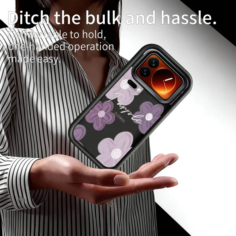 For Xiaomi 17 Pro Max Case Floral Pattern Printing Rubberized TPU Phone Cover - White