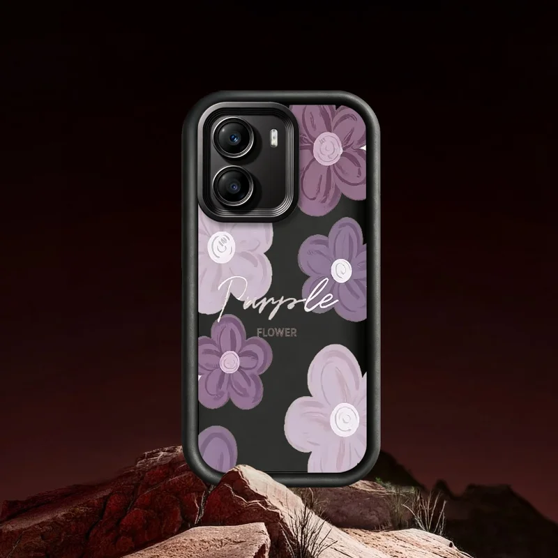 Fluweelzachte TPU-telefoonhoesje met bloemenpatroon voor Xiaomi Poco X7 Pro 5G - Wit
