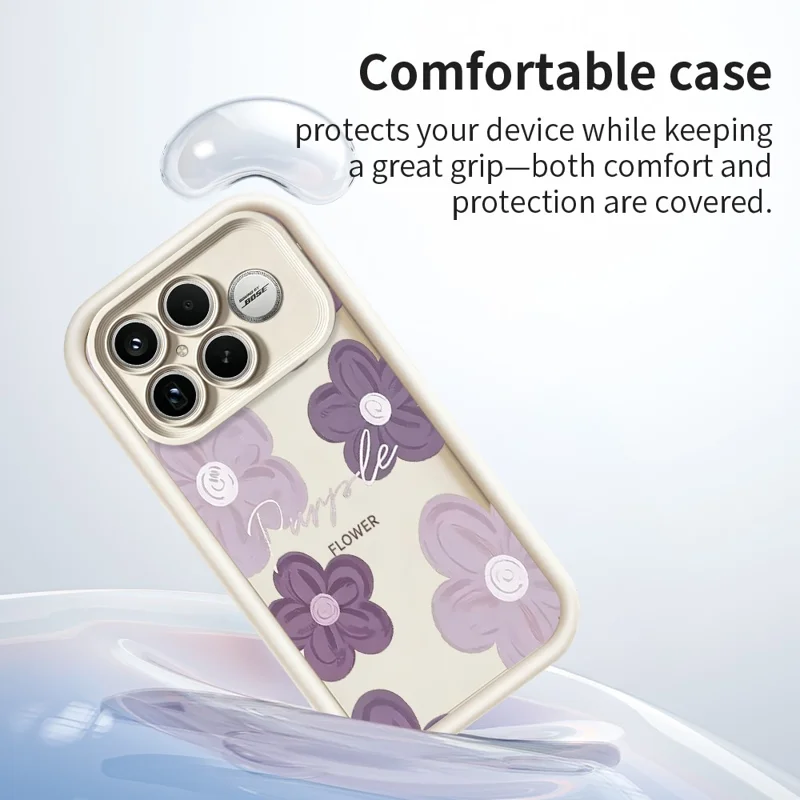 Für Xiaomi Poco F8 Ultra Hülle Blumenmuster Druck Anti-Rutsch-TPU-Handyhülle - Weiß
