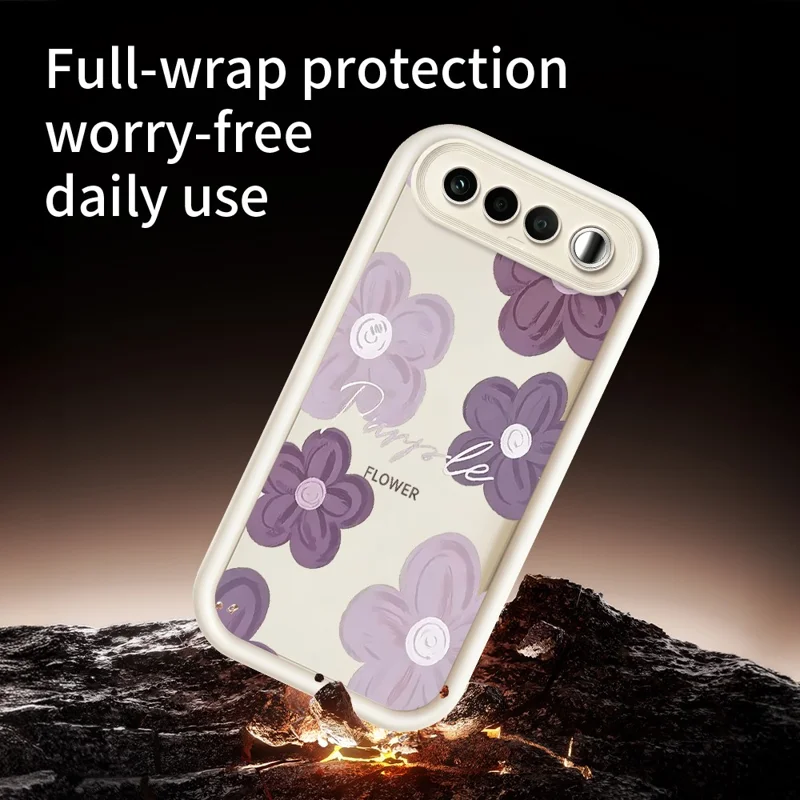 Obudowa do Realme 16 5G z kwiatowym wzorem, gumowana obudowa TPU - Biały