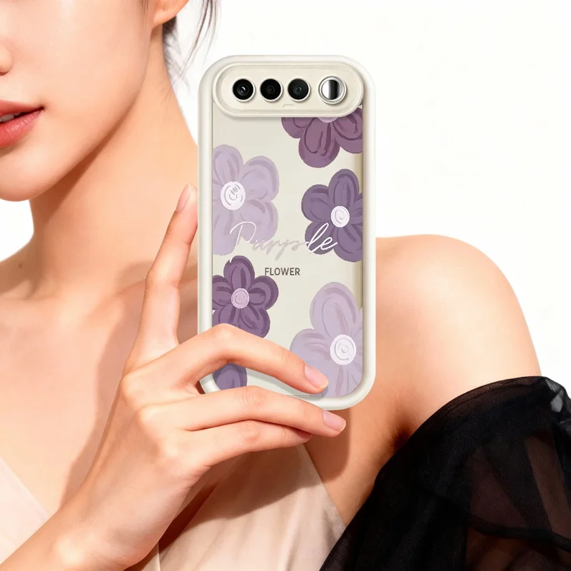 Obudowa do Realme 16 5G z kwiatowym wzorem, gumowana obudowa TPU - Biały