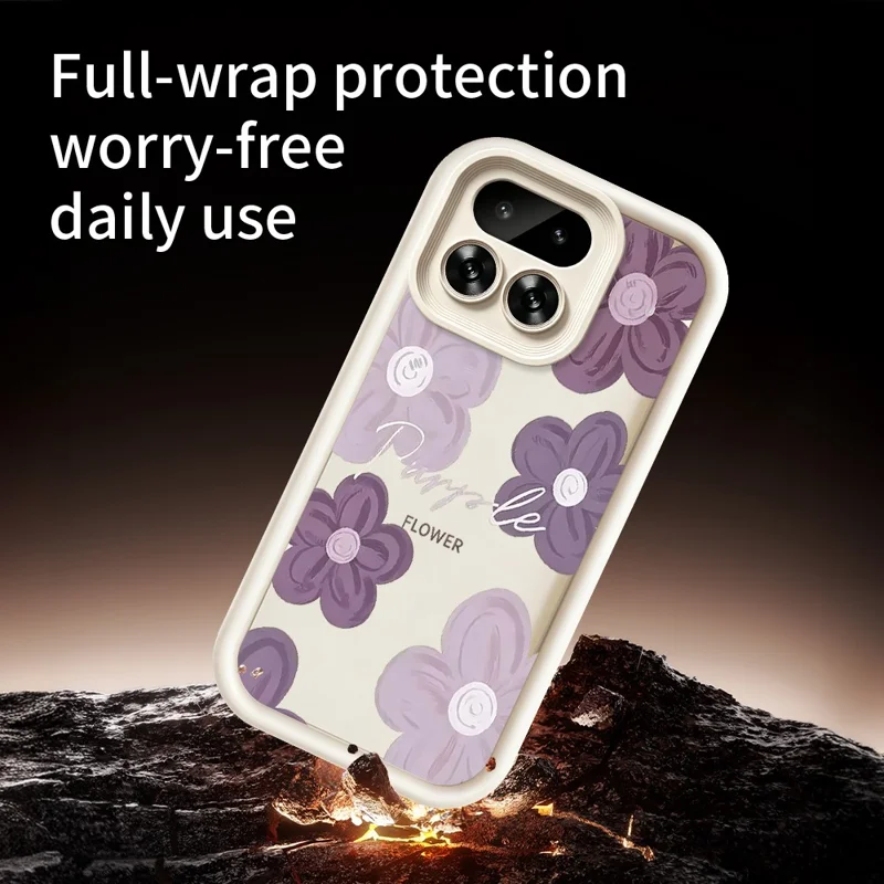 Funda para Realme 16 Pro 5G con Diseño Floral Impreso y Superficie de TPU Antideslizante - Blanco