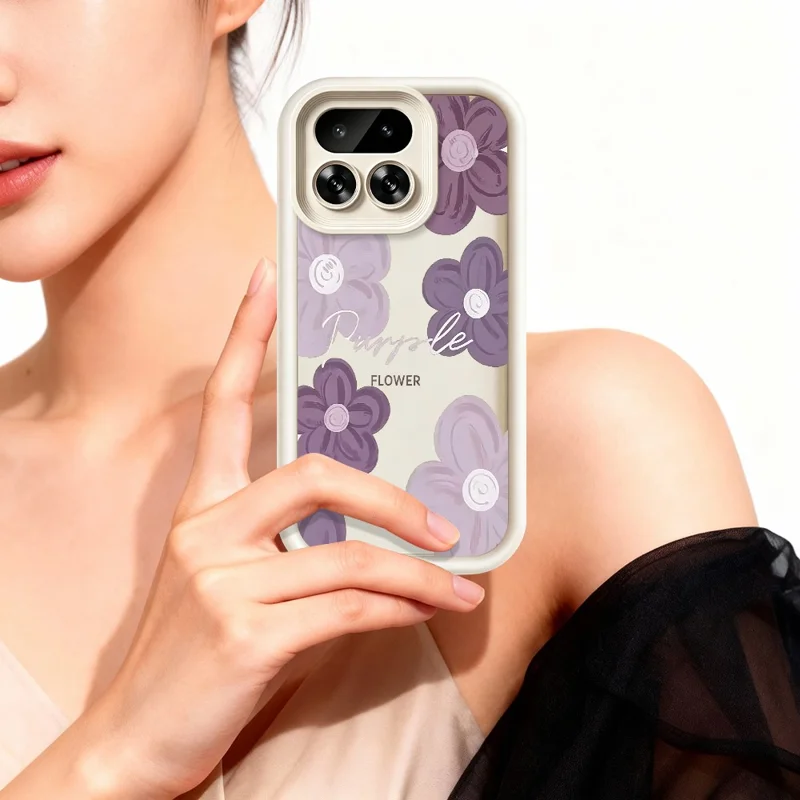 Funda para Realme 16 Pro 5G con Diseño Floral Impreso y Superficie de TPU Antideslizante - Blanco