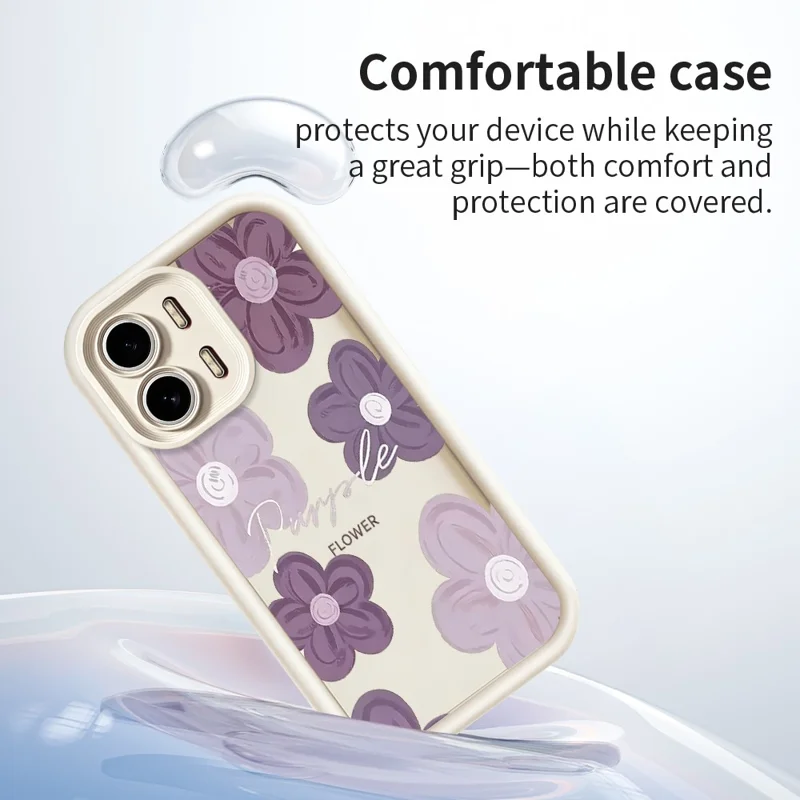 For Oppo A6x 5G  /  A6x 4G Case Floral Pattern Printing Rubberized TPU Phone Cover - White